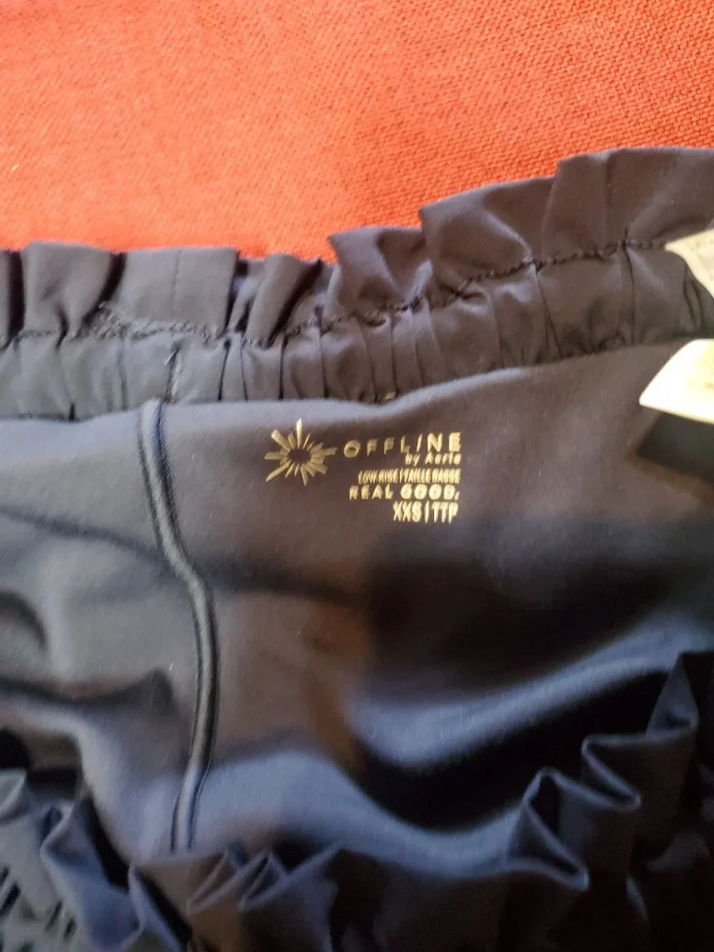 Aerie OFFLINE Ruffle Waist Athletic Gym Shorts Navy Blue